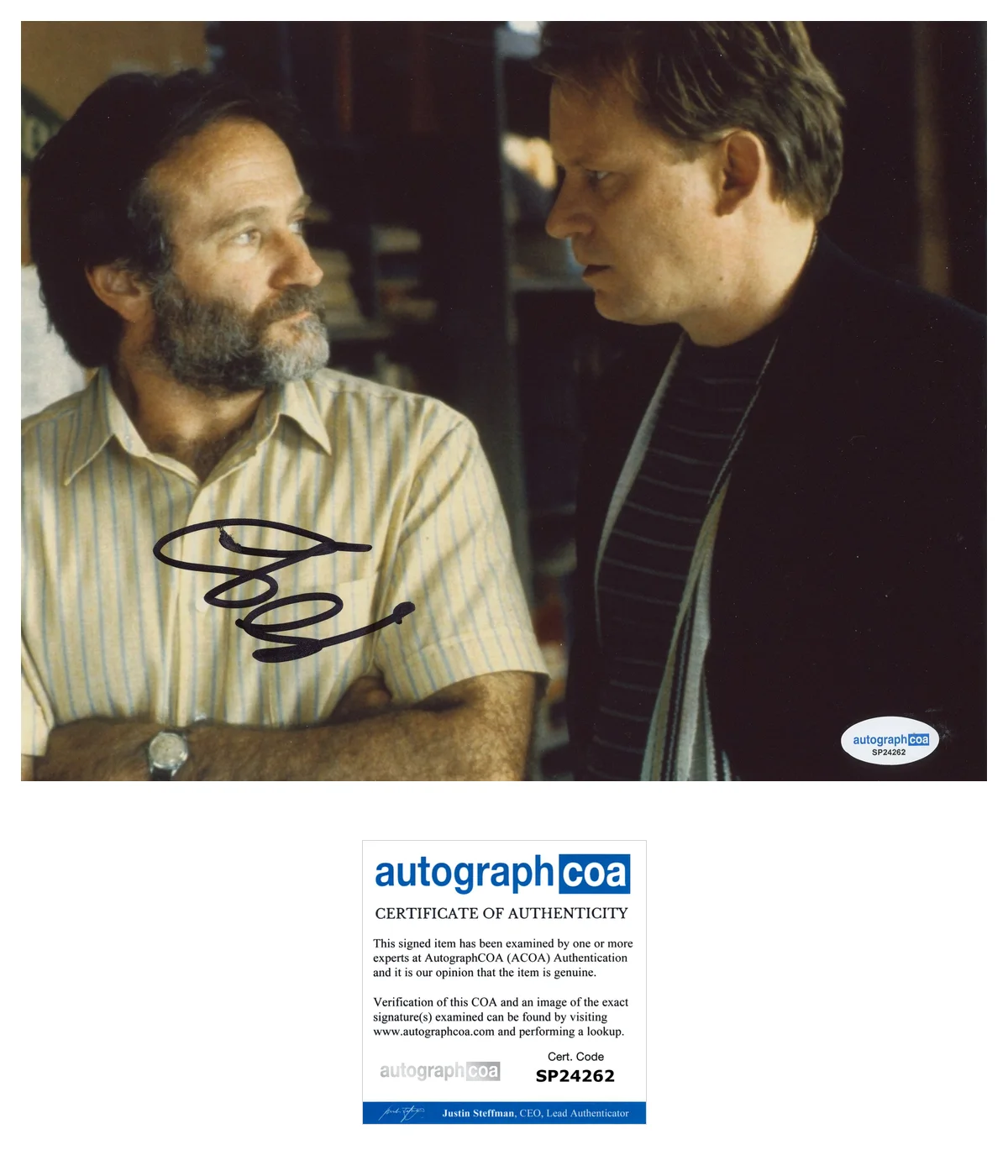 Stellan Skarsgard — Stellan Skarsgard Signed GOOD WILL HUNTING 8x10 Photo w/ Robin Williams ACOA