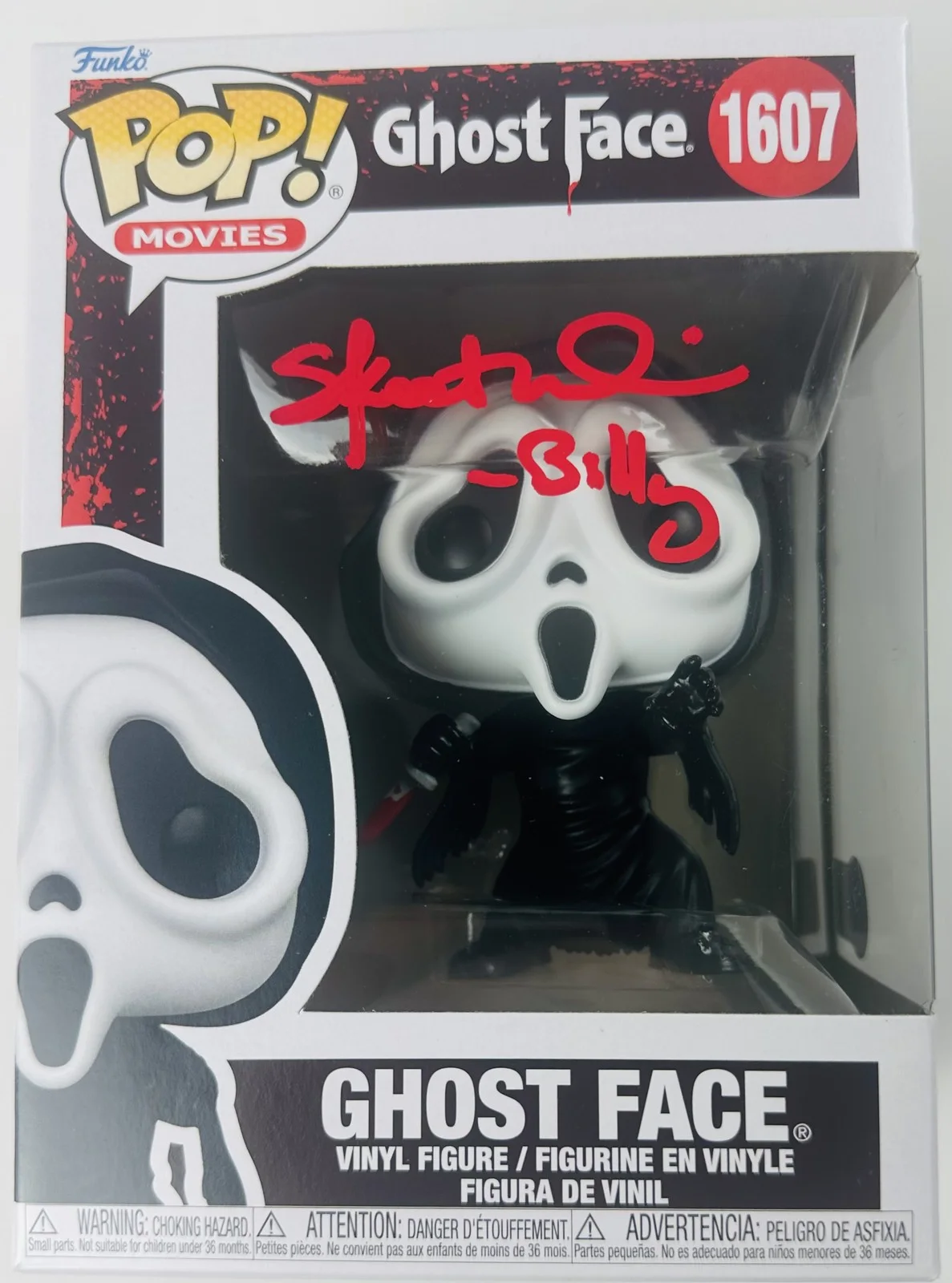 Skeet Ulrich — Skeet Ulrich signed Ghostface Funko 1607 Scream autograph Billy Loomis BAS 484