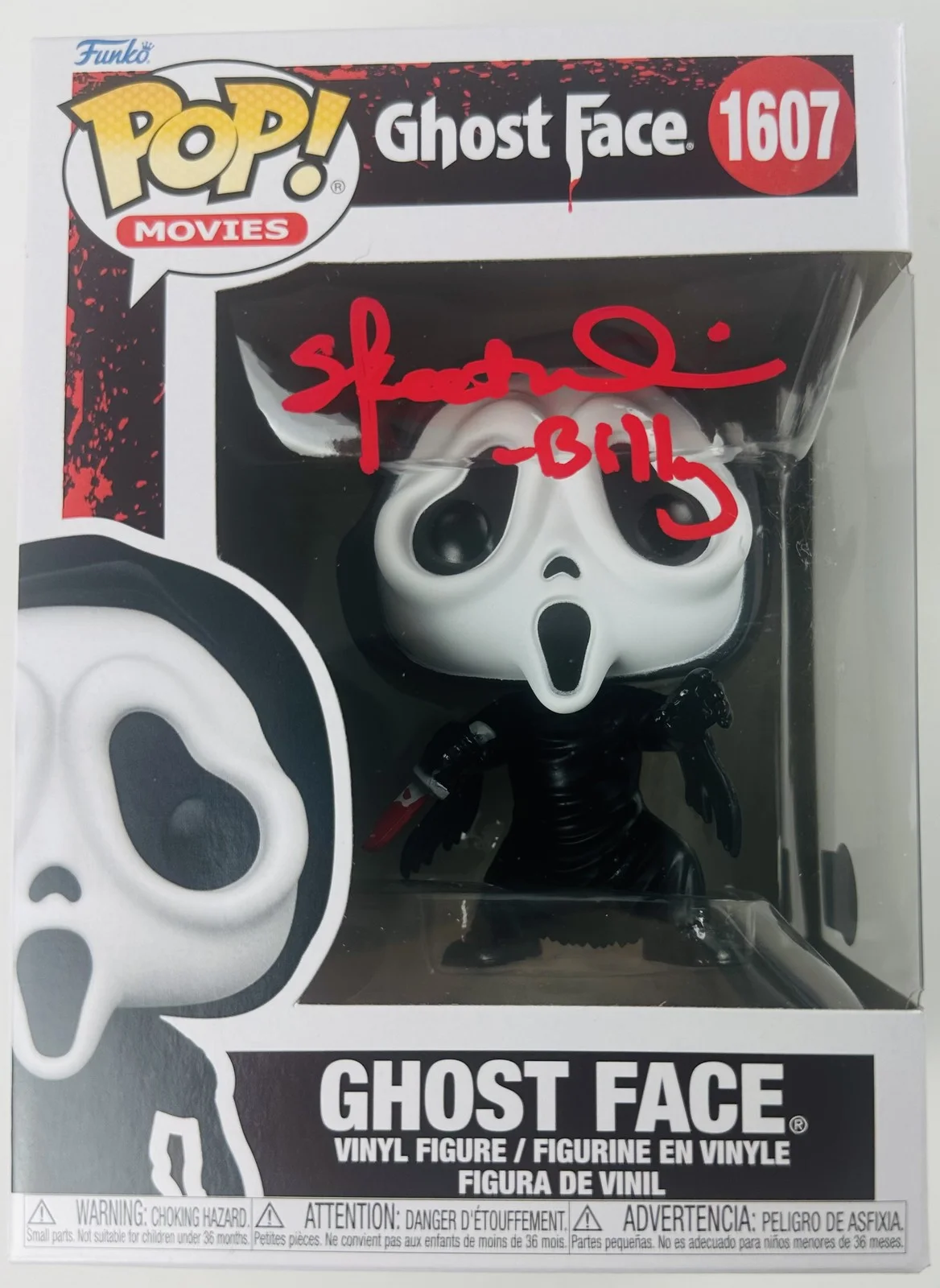 Skeet Ulrich — Skeet Ulrich signed Ghostface Funko 1607 Scream autograph Billy Loomis BAS 485