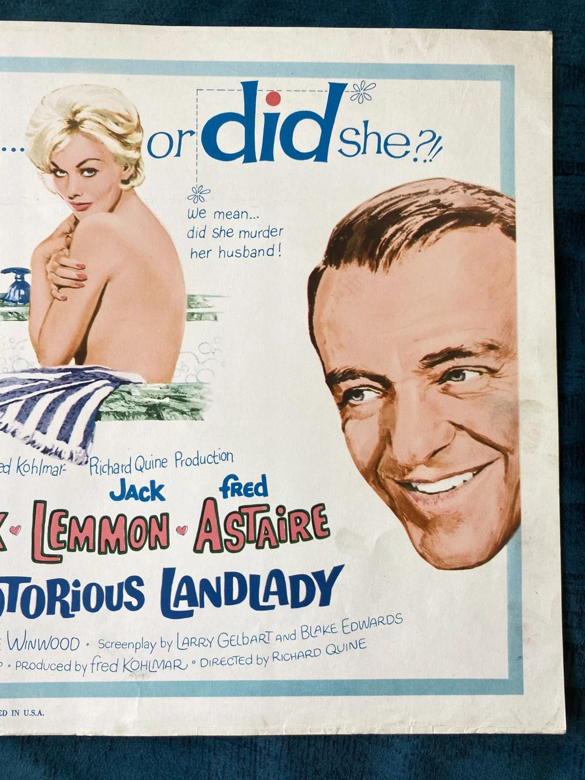 The Notorious Landlady 1962 lobby card Kim Novak Jack Lemmon Fred Astaire, изображение 2