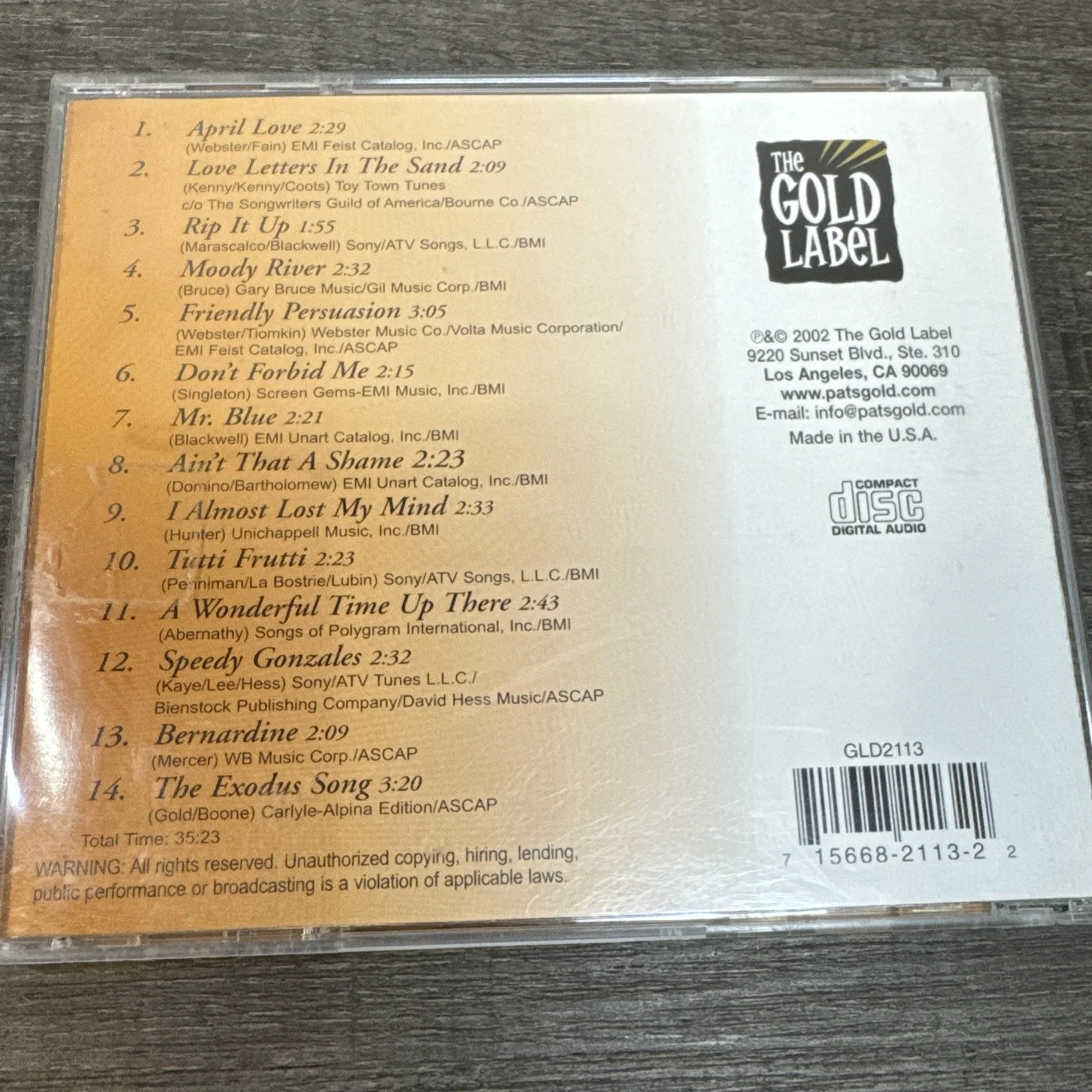 Pat Boone Signed Autographed CD Booklet The Gold Collection 14 Greatest Hits, изображение 3