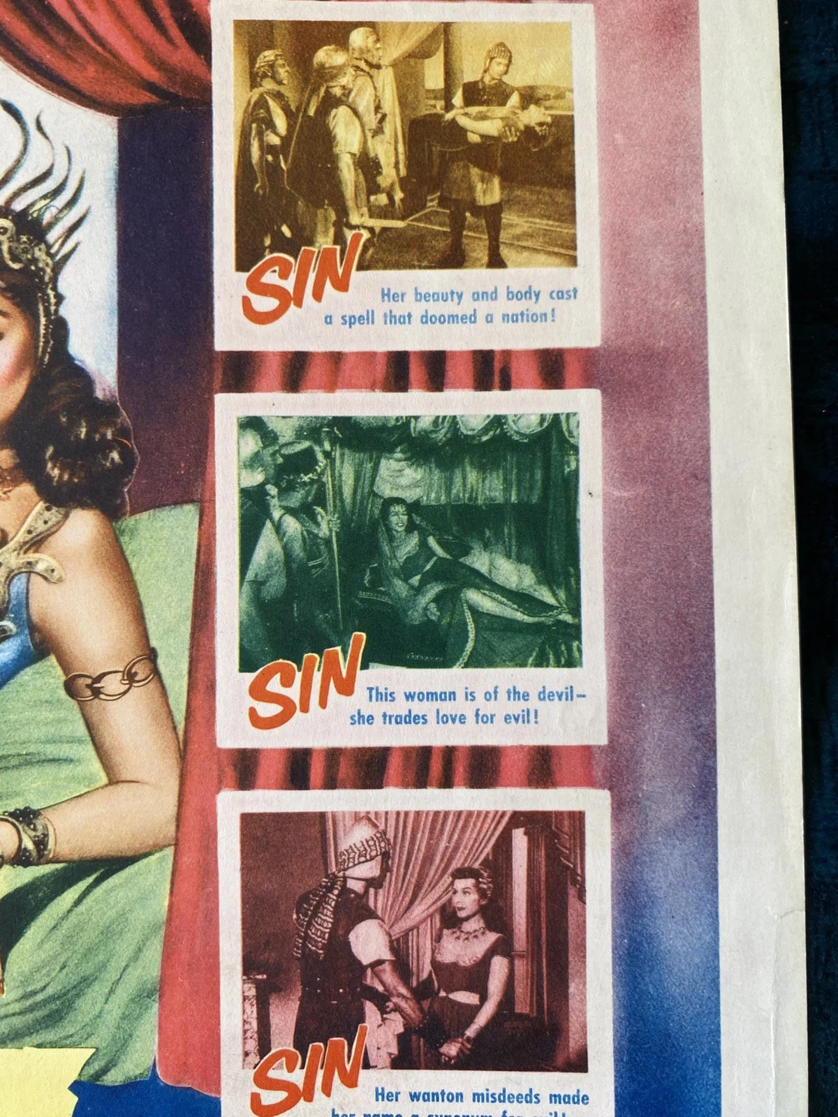 SINS OF JEZEBEL 1953 original lobby card Paulette Goddard, George Nader, изображение 3