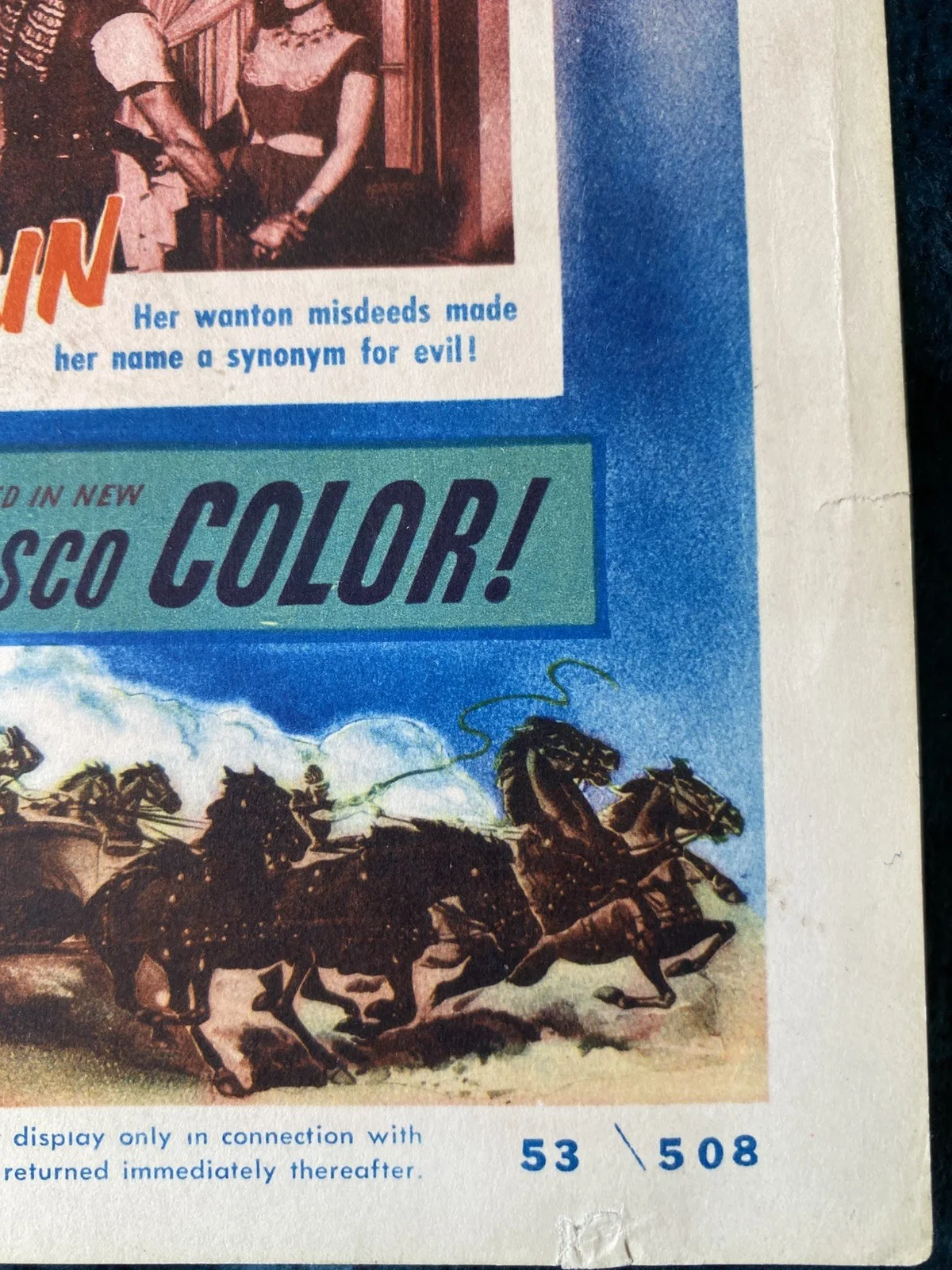 SINS OF JEZEBEL 1953 original lobby card Paulette Goddard, George Nader, изображение 4