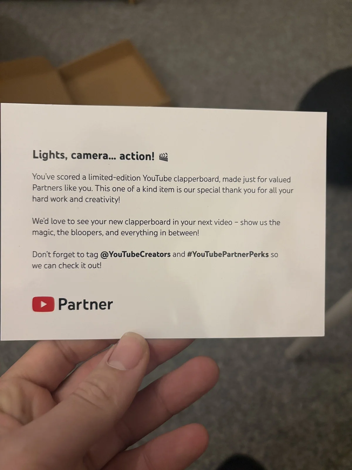 Official Youtube Partner Perks Clapperboard Limited Edition Slate New, image 4