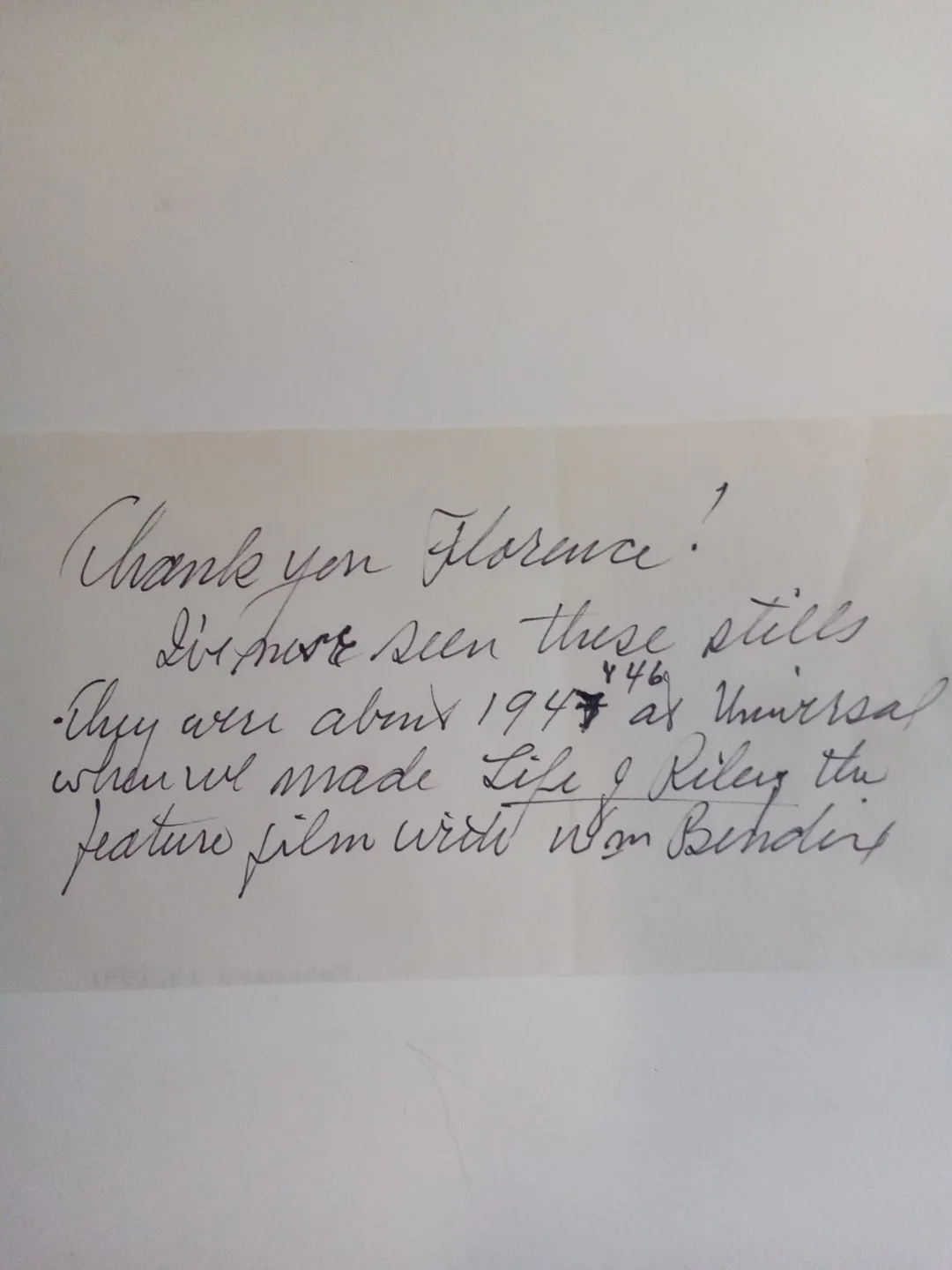 Rosemary Decamp Handwritten Example JSA Authenticated, image 2