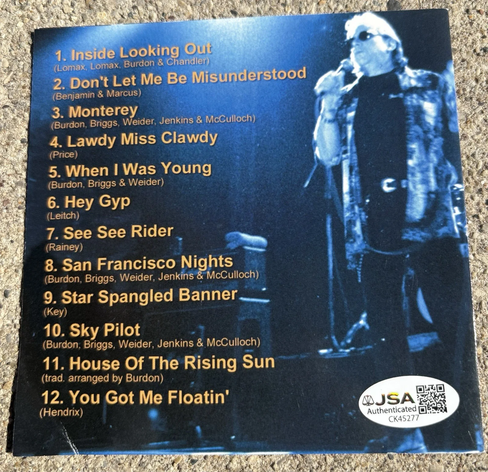 ERIC BURDON & the New Animals SIGNED CD Cover JSA COA, image 3