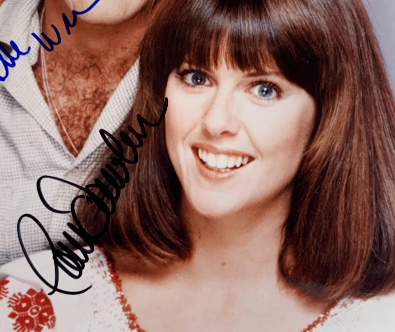 Robin Williams, Pam Dawber — ROBIN WILLIAMS & PAM DAWBER signed MORK & MINDY tv sitcom photo, COA, 8"x10", image 3