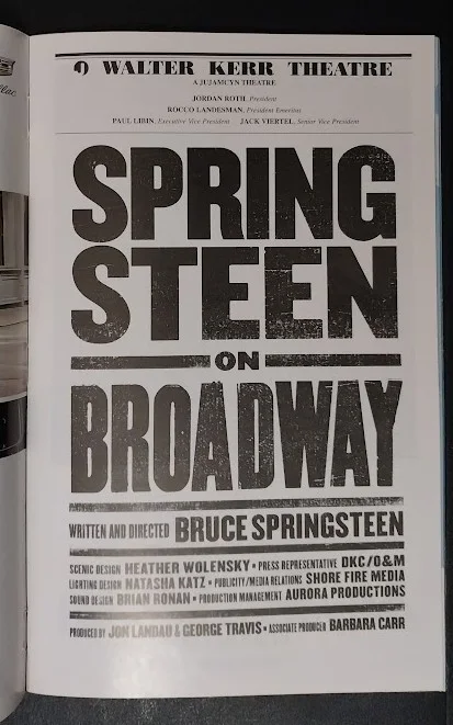 Bruce Springsteen Signed SPRINGSTEEN ON BROADWAY 2017 Playbill, image 4