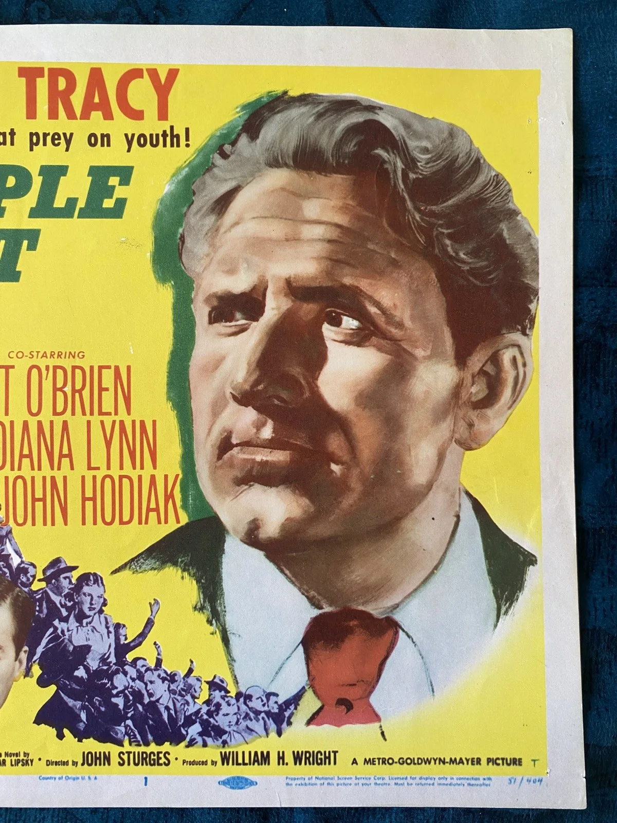The People Against O'Hara 1951 original lobby card film noir Spencer Tracy, изображение 4