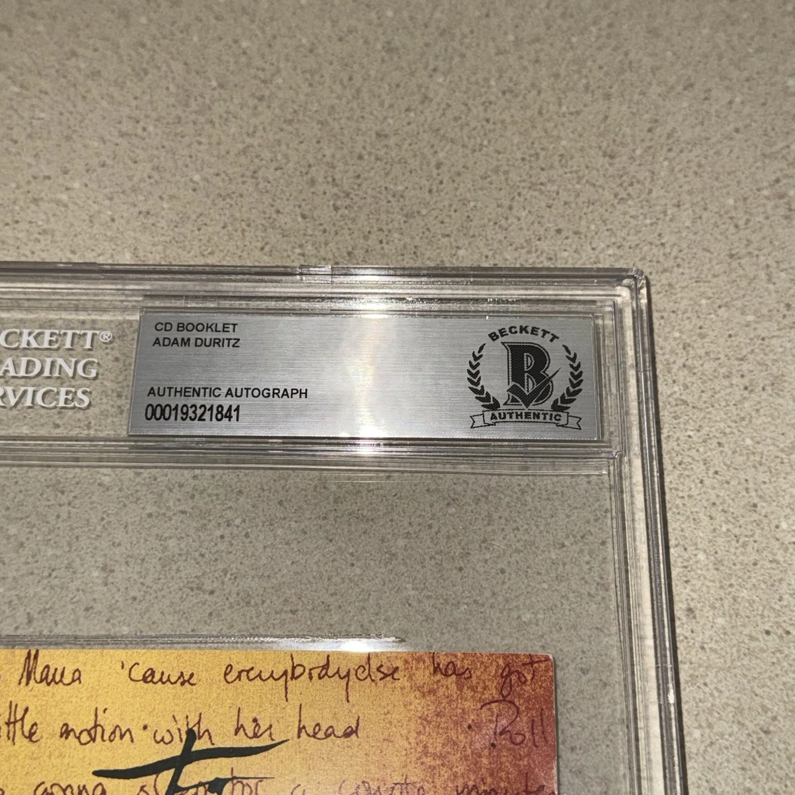 ADAM DURITZ COUNTING CROWS signed autographed AUGUST AND CD BOOK BECKETT SLABBED, image 2
