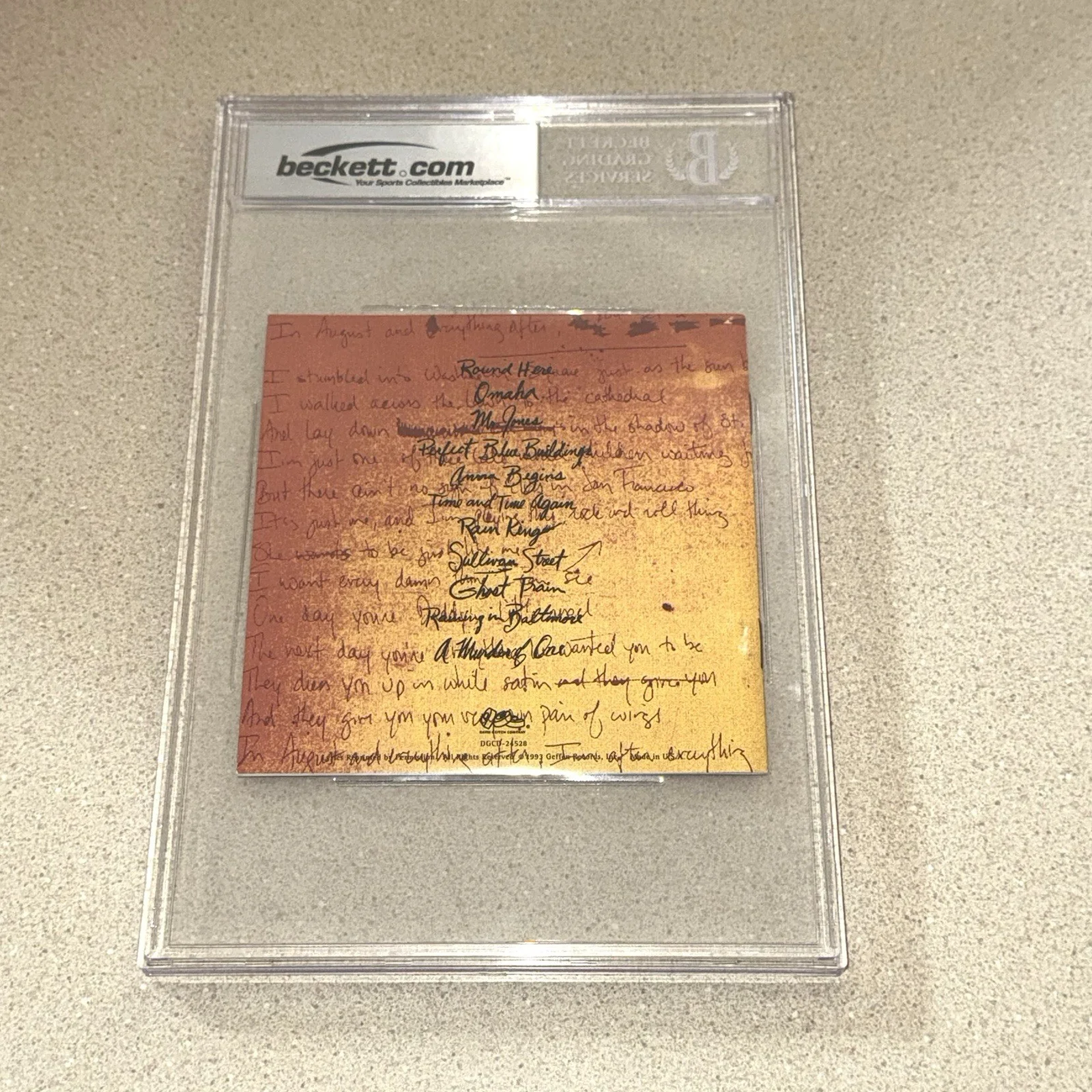 ADAM DURITZ COUNTING CROWS signed autographed AUGUST AND CD BOOK BECKETT SLABBED, image 3