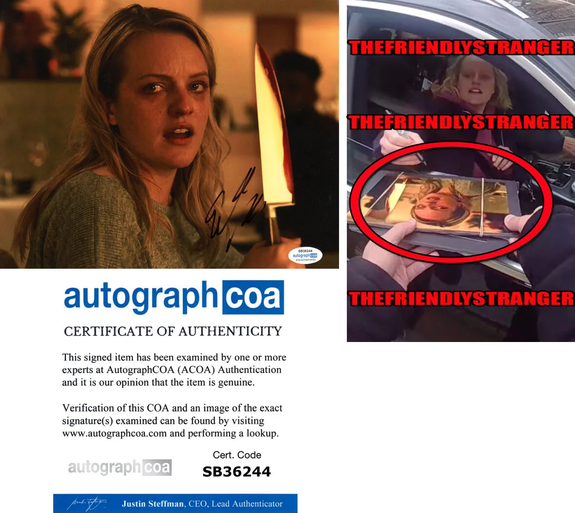 ELISABETH MOSS — Elisabeth Moss signed "THE INVISIBLE MAN" 8x10 Photo EXACT PROOF b ACOA ACOA