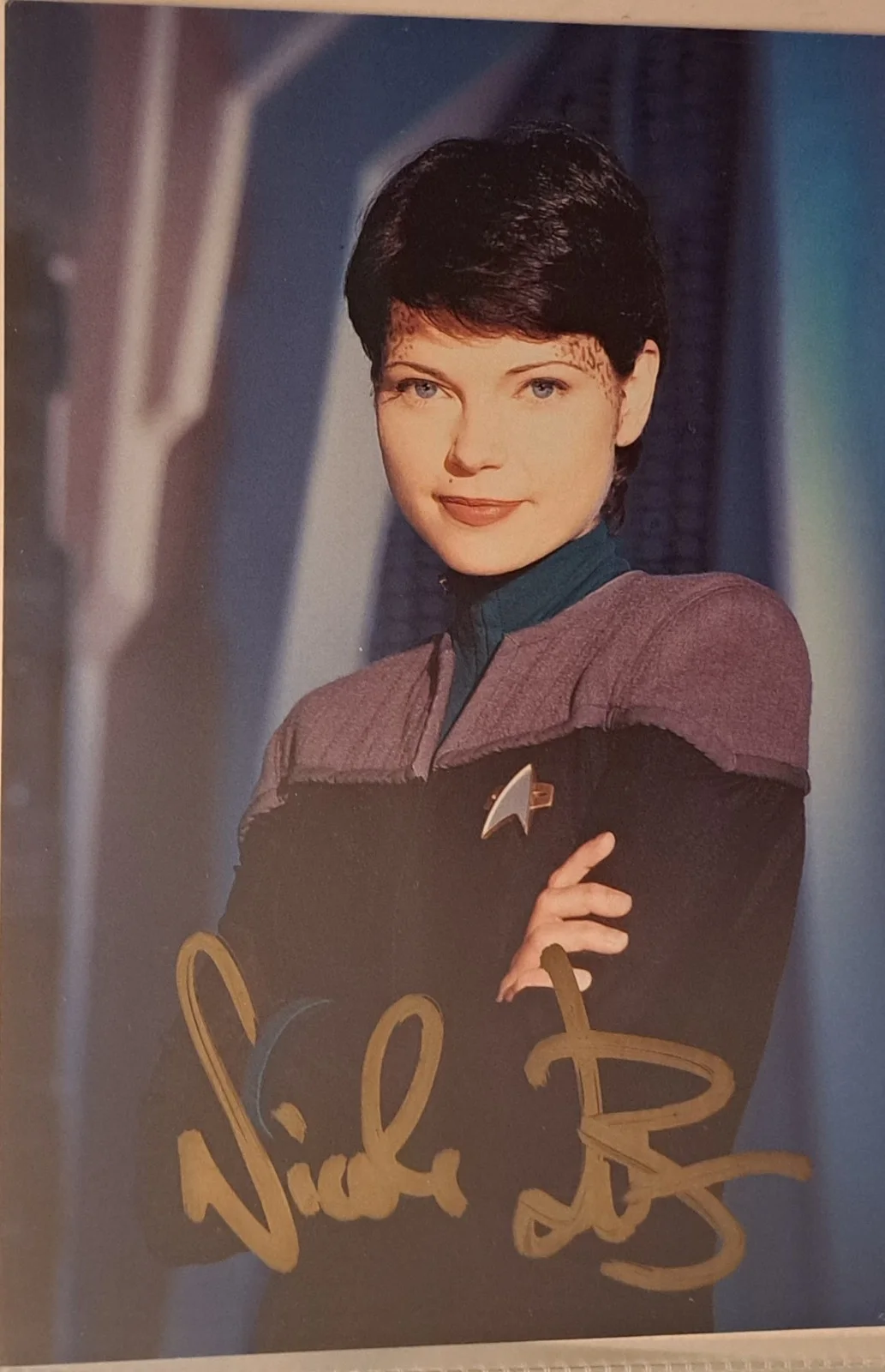 Nicole de Boer — Nicole de Boer Autographed Star Trek: DS9 Ezri Dax 5x4 Postcard - Excellent Cond