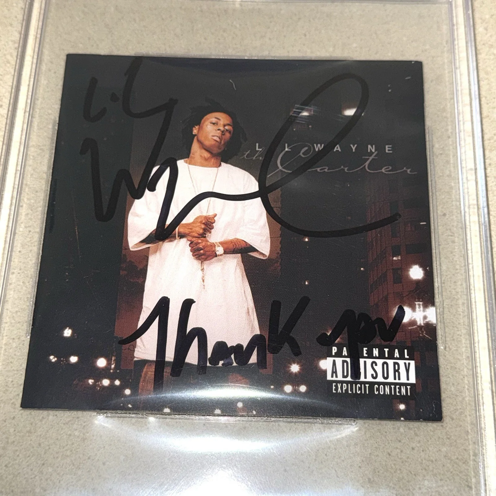 RAPPER LIL WAYNE signed autographed THA CARTER TUNECHI CD BECKETT BAS SLABBED, image 2