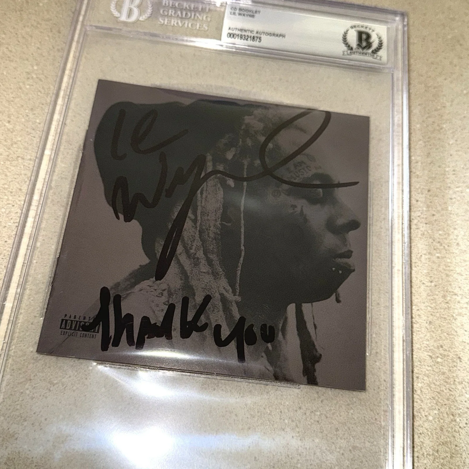 RAPPER LIL WAYNE signed autographed I AM MUSIC TUNECHI CD BECKETT BAS SLABBED, изображение 2