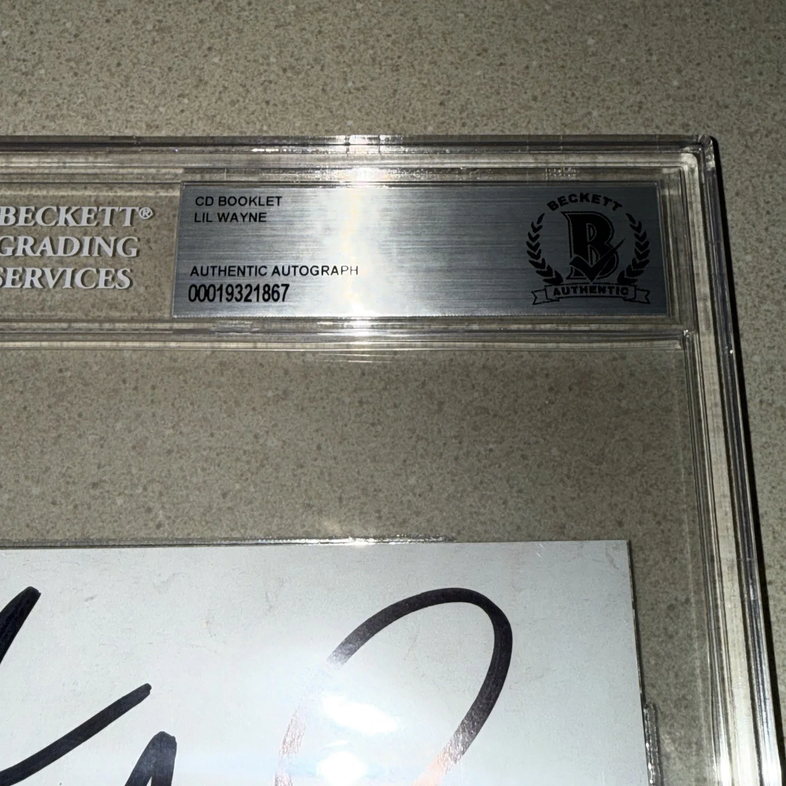 RAPPER LIL WAYNE signed autographed FUNERAL TUNECHI CD BECKETT BAS SLABBED, image 2