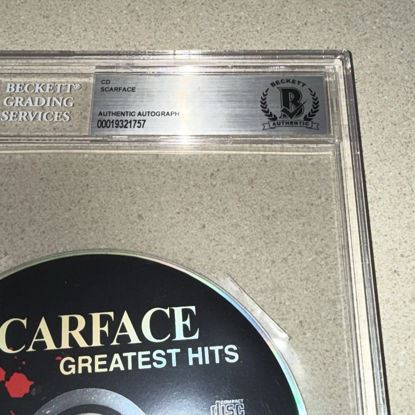 SCARFACE BRAD JORDAN signed autographed GREATEST HITS CD BECKETT BAS COA SLAB, изображение 2