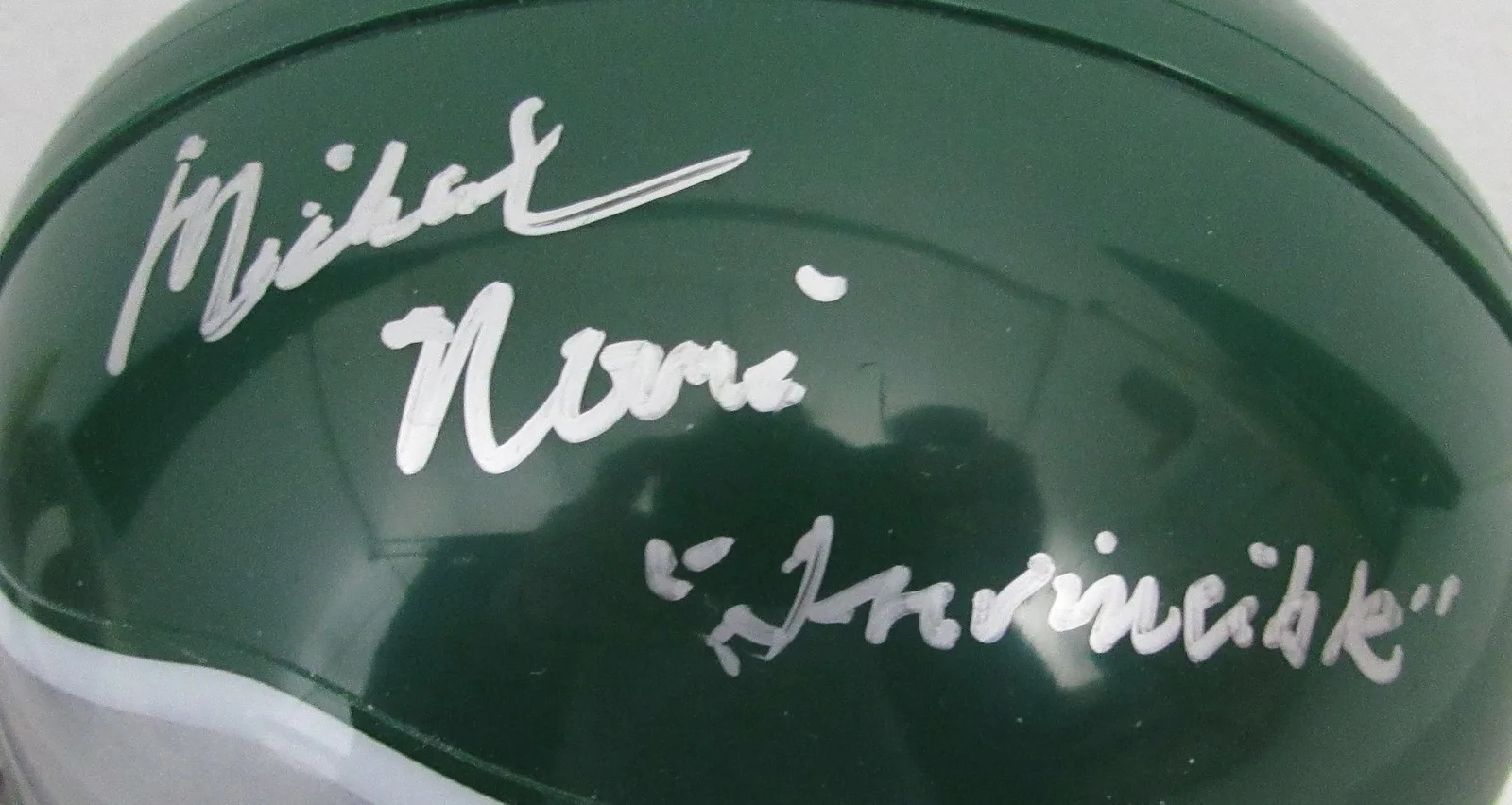 Michael Rispoli Signed/Inscr Eagles Mini Football Helmet "Invincible" JSA 207761, image 2