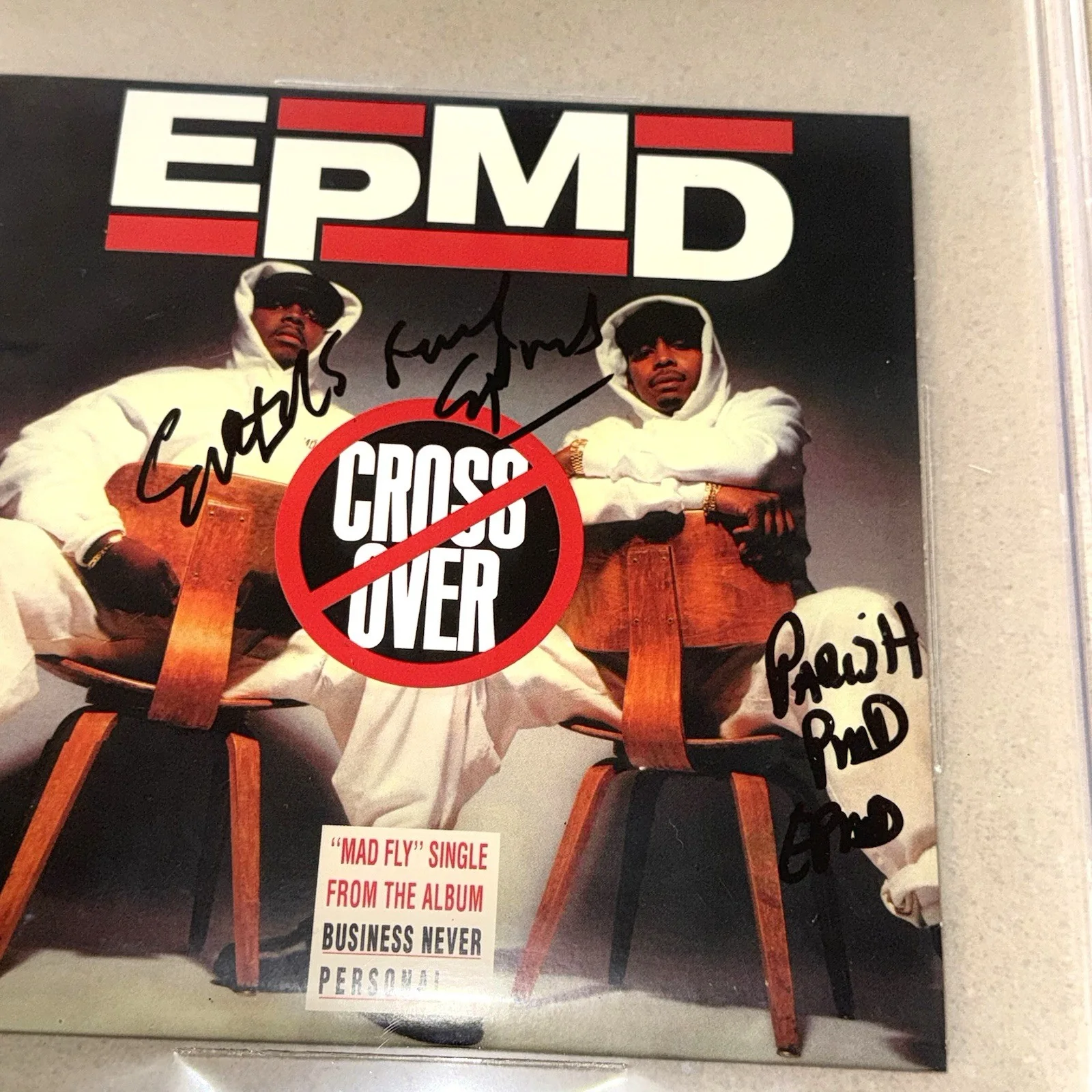 EPMD GROUP signed autographed CROSS OVER ERIC SERMON PARRISH BECKETT BAS SLABBED, image 2