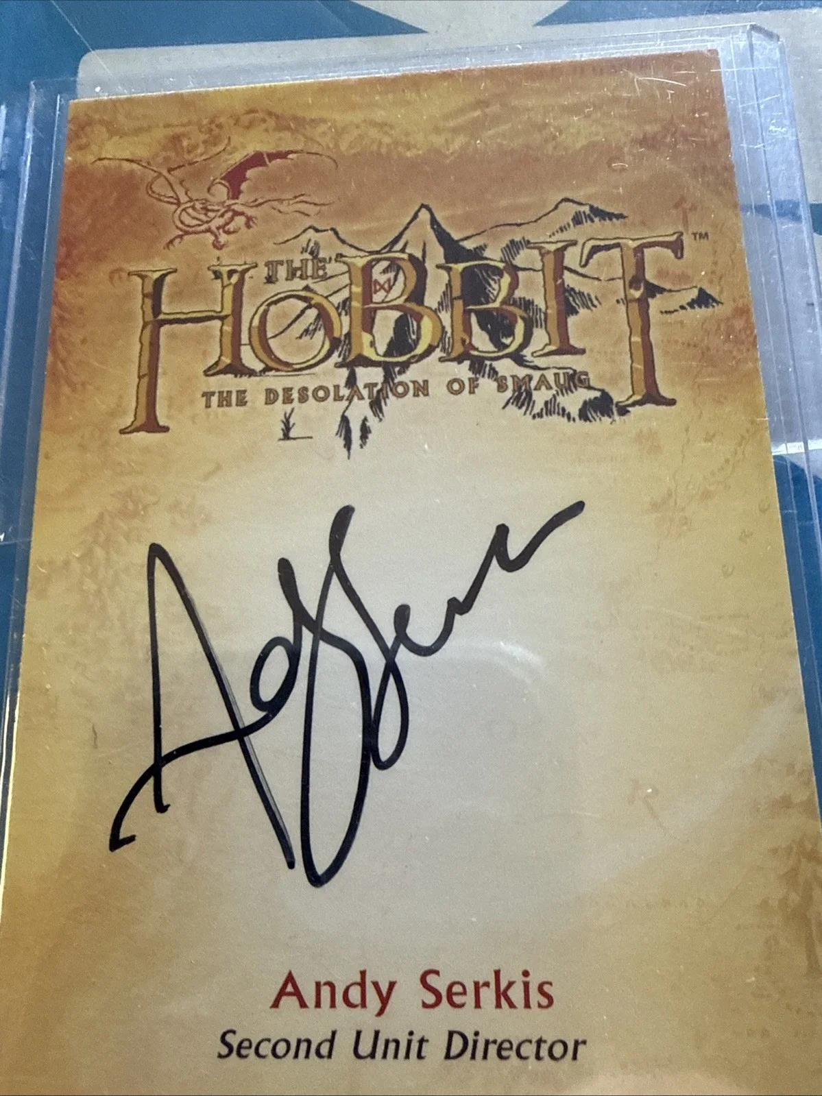 Andy Serkis — THE HOBBIT Autograph Card / ANDY SERKIS 2nd Unit Director / Gollum Actor LOTR, image 3
