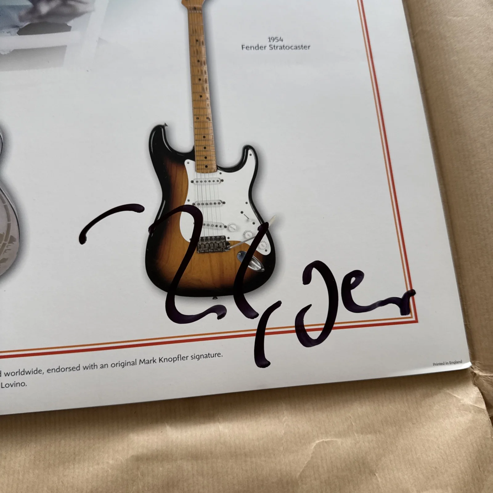 mark knopfler limited numbered signed autographed poster 907/1000 dire straits, изображение 2