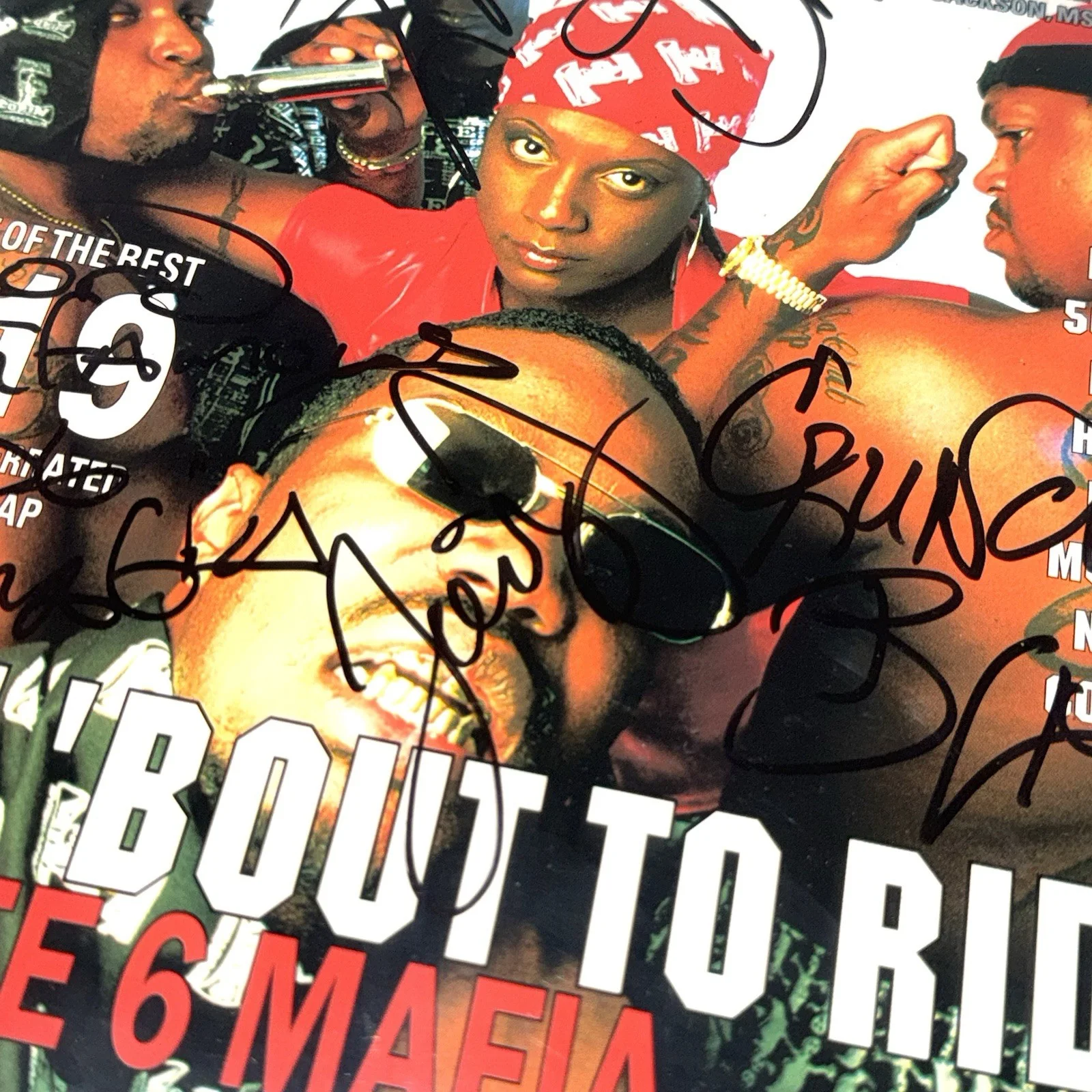 THREE 6 MAFIA 3-6 GROUP signed autographed MURDER DOG MAGAZINE BECKETT SLABBED, image 3