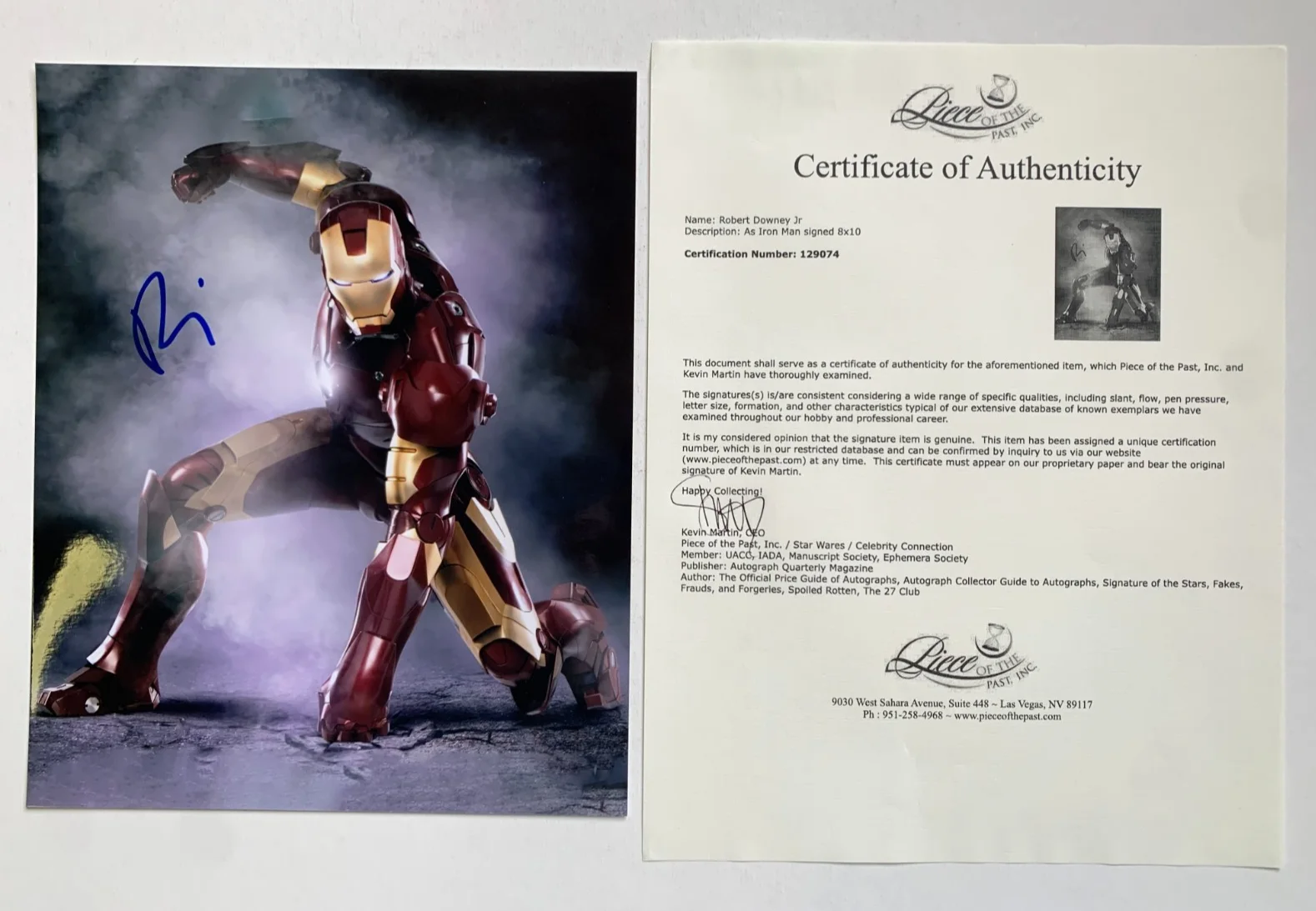 Robert Downey Jr — ROBERT DOWNEY JR. Iron Man signed photo, w/ COA, 8x10, image 3