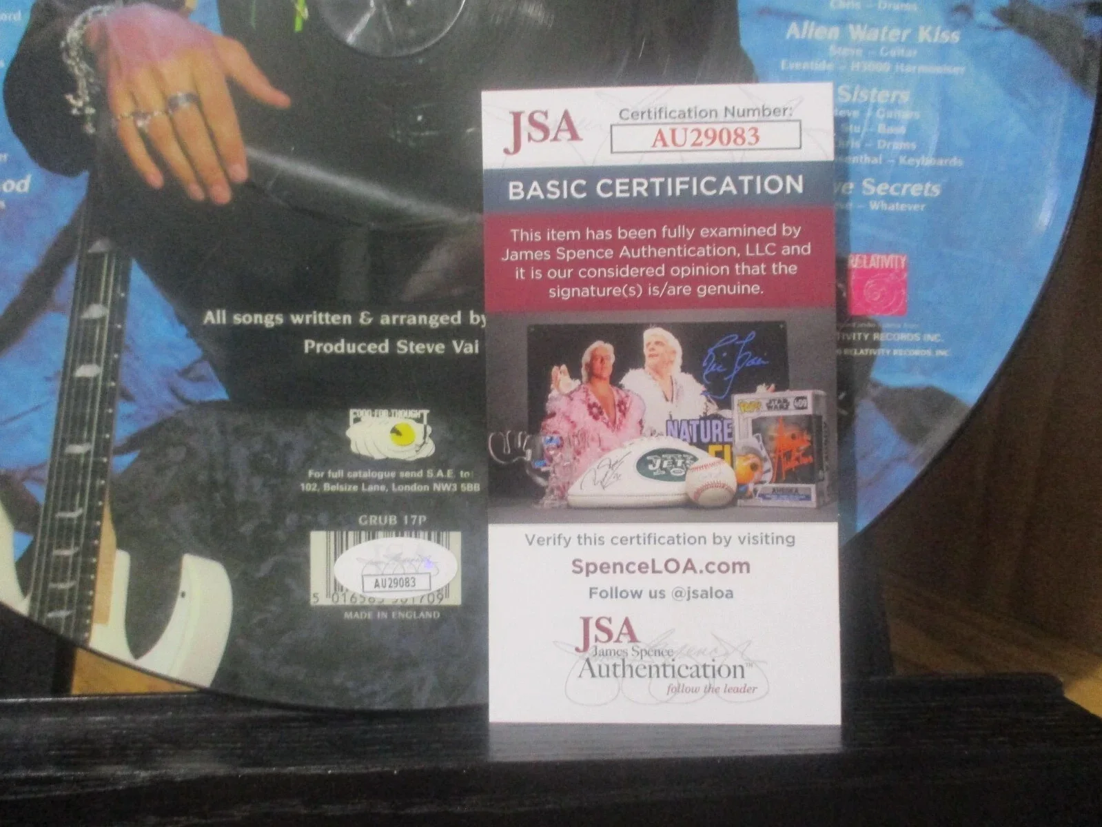 STEVE VAI JSA CERTIFIED AUTHENTIC AUTOGRAPHED/SIGNED UK IMPORT PICTURE DISC, image 5