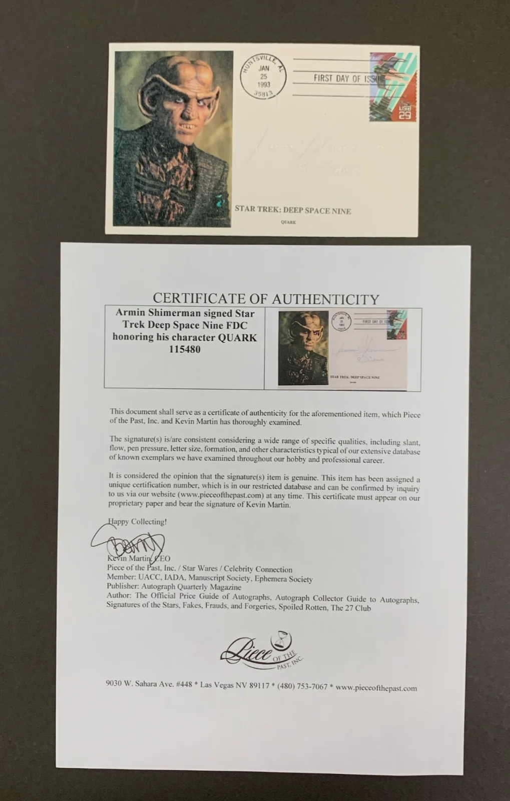 Armin Shimerman — ARMIN SHIMERMAN "Quark" signed STAR TREK First Day Cover FDC, with COA, image 2
