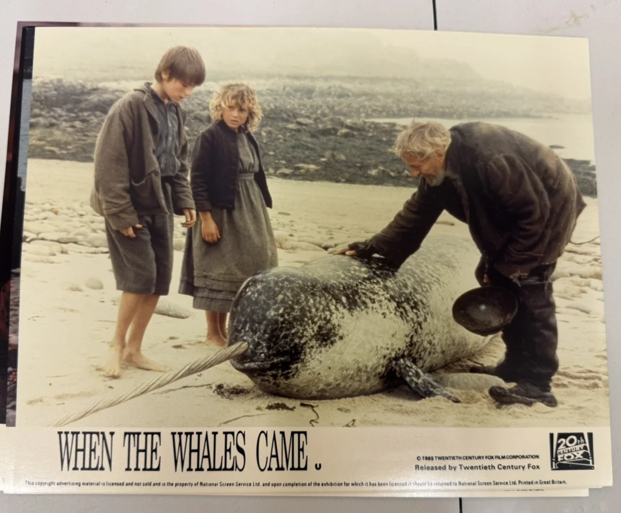 WHEN THE WHALES CAME - x8 LOBBY CARD PAUL SCOFIELD HELEN MIRREN 1989, изображение 2