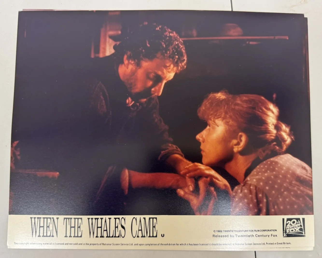 WHEN THE WHALES CAME - x8 LOBBY CARD PAUL SCOFIELD HELEN MIRREN 1989, изображение 3
