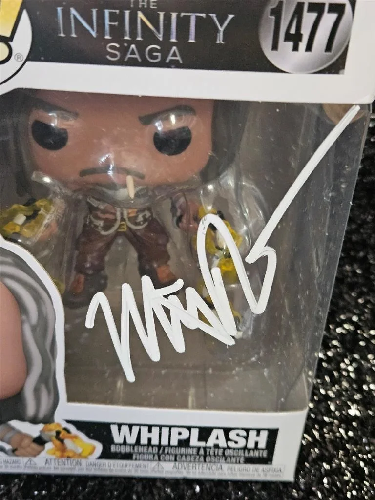 MICKEY ROURKE — MICKEY ROURKE HAND SIGNED AUTOGRAPHED FUNKO POP! 1477 INFINITY SAGA WHIPLASH COA, image 2