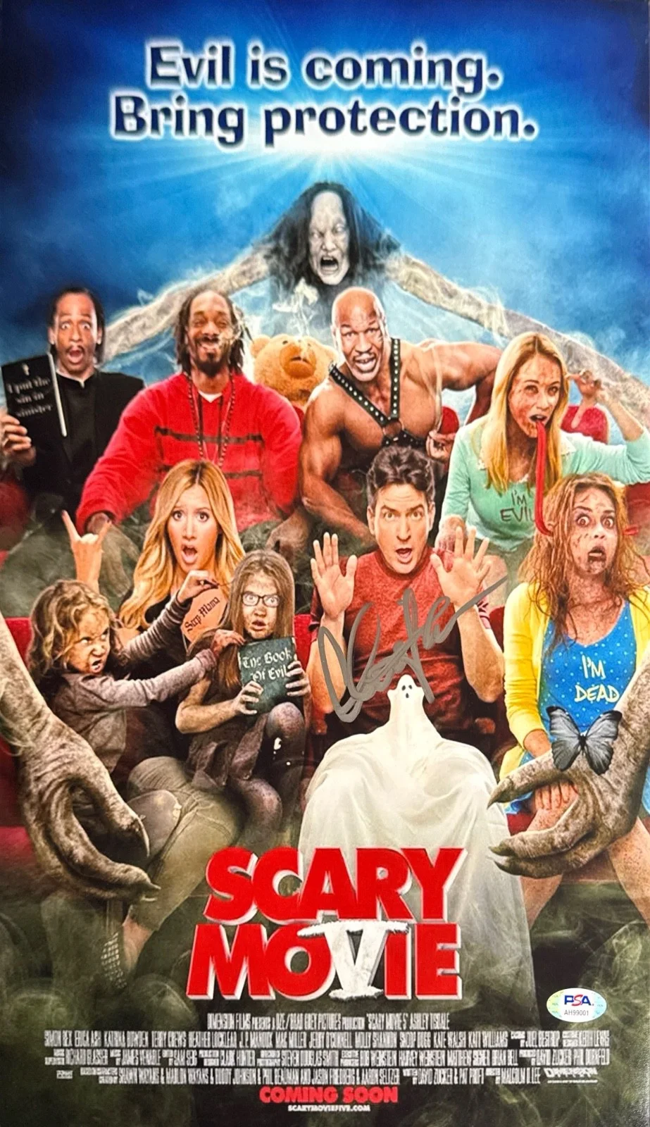 Charlie Sheen — Charlie Sheen Signed 11x17 Scary Movie Photo PSA AH99001, изображение 2