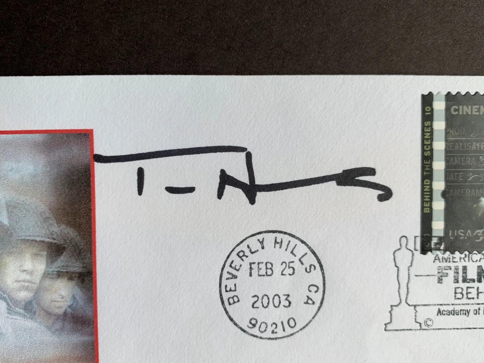 Tom Hanks — TOM HANKS signed First Day Cover FDC, with COA. Saving Private Ryan movie, image 2