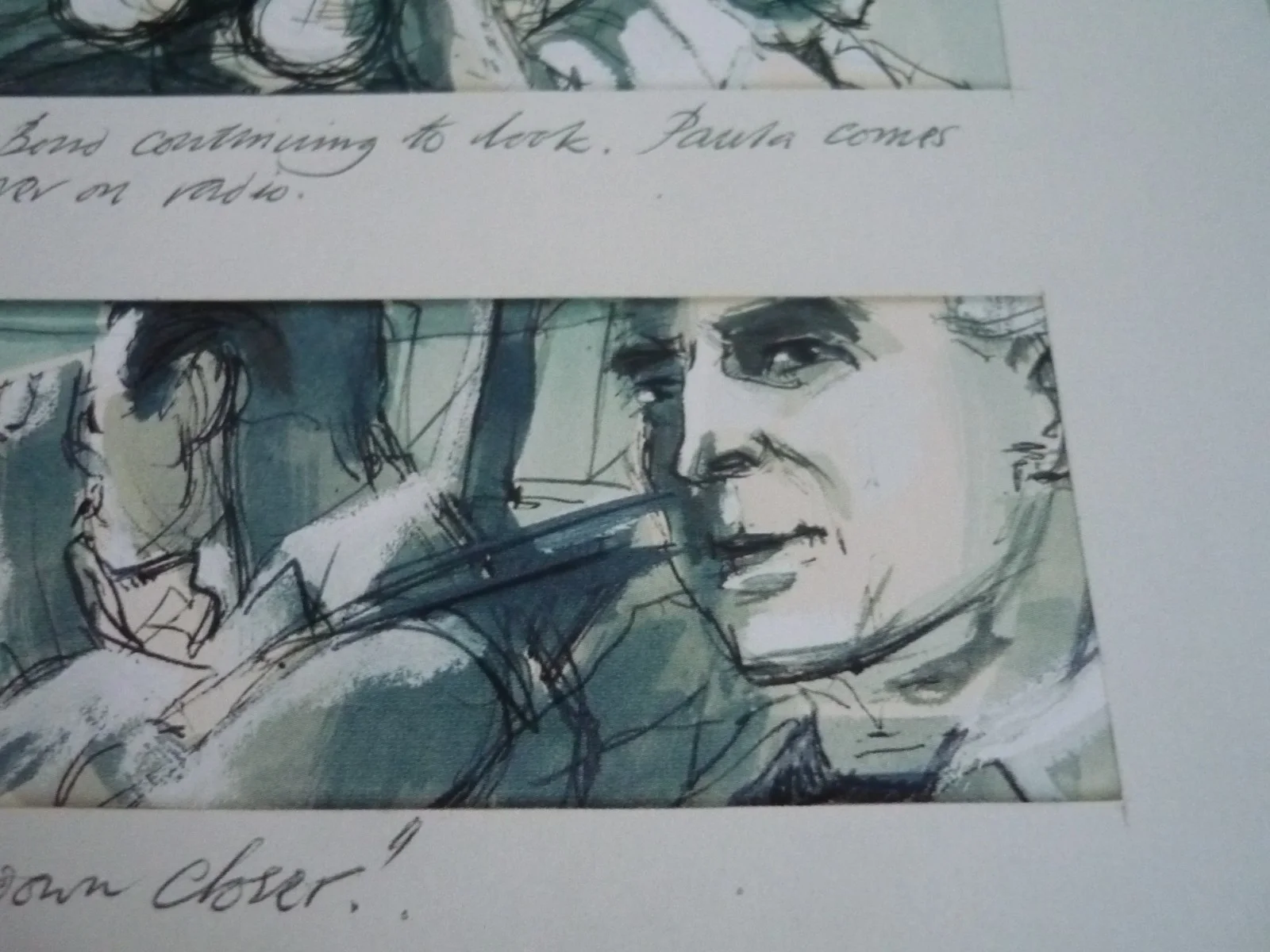 14x11 framed mounted 007 james bond thunderball storyboard sea boat, image 2