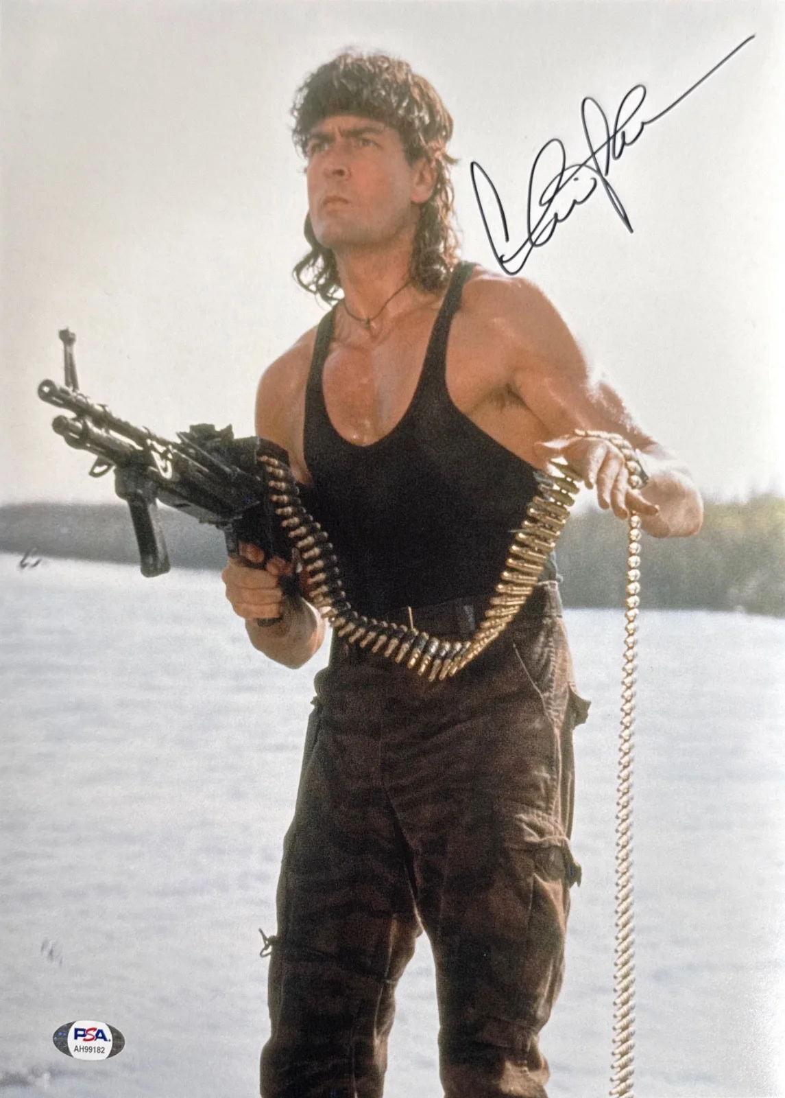 Charlie Sheen — Charlie Sheen Signed 11x14 Photo PSA AH99182, изображение 2
