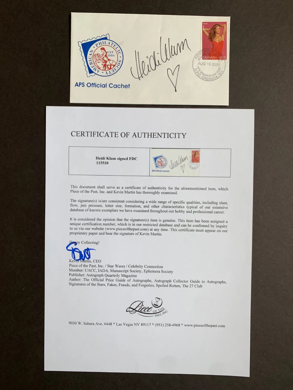 Heidi Klum — HEIDI KLUM signed First Day Cover FDC, with COA. APS official cachet, image 3