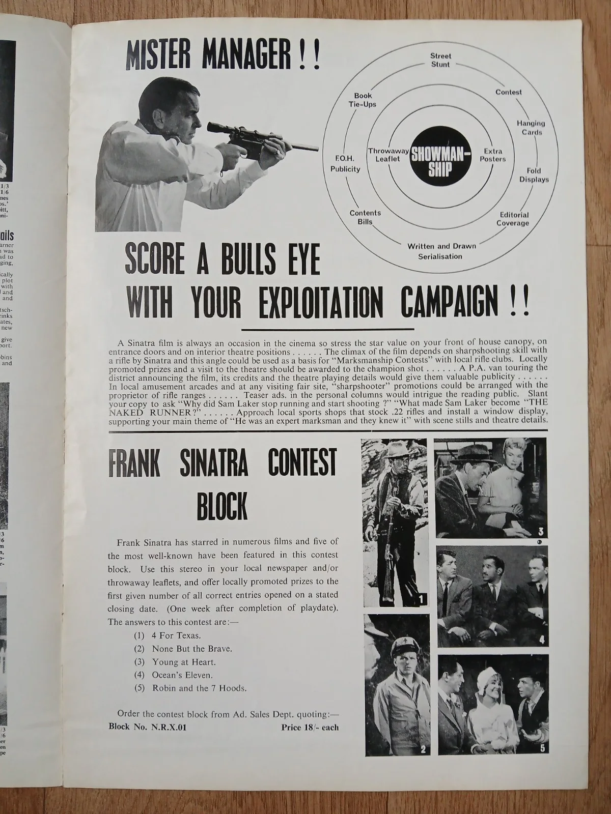 THE NAKED RUNNER (1967) rare original UK Campaign Press Book - Frank Sinatra, изображение 4