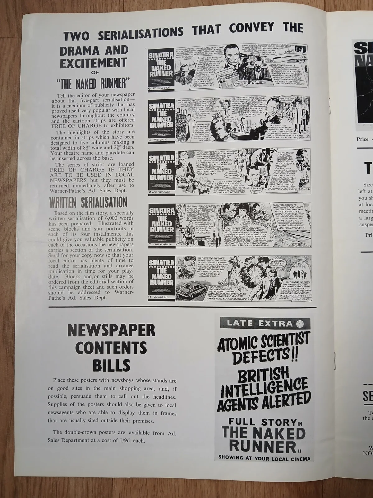 THE NAKED RUNNER (1967) rare original UK Campaign Press Book - Frank Sinatra, изображение 5
