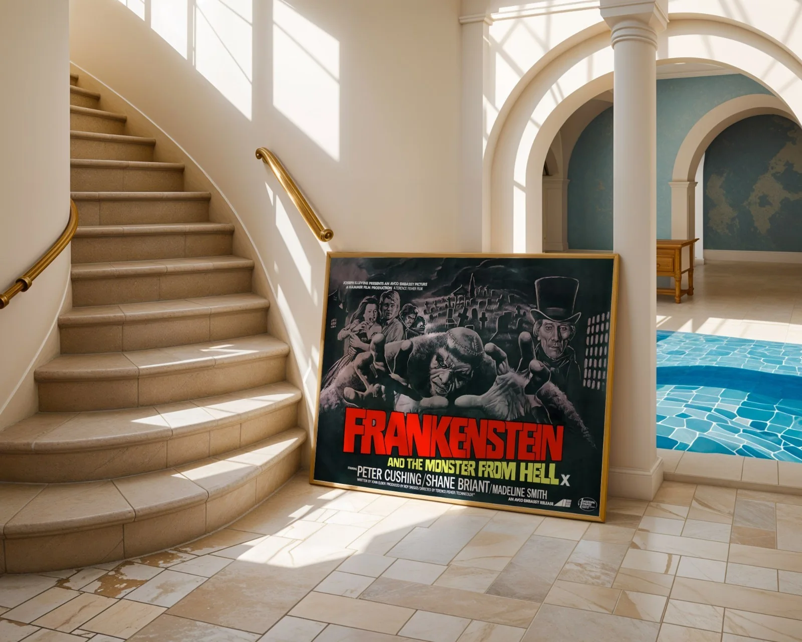 Frankenstein And The Monster From Hell - Restored 30" x 40" UK Quad Poster, изображение 4