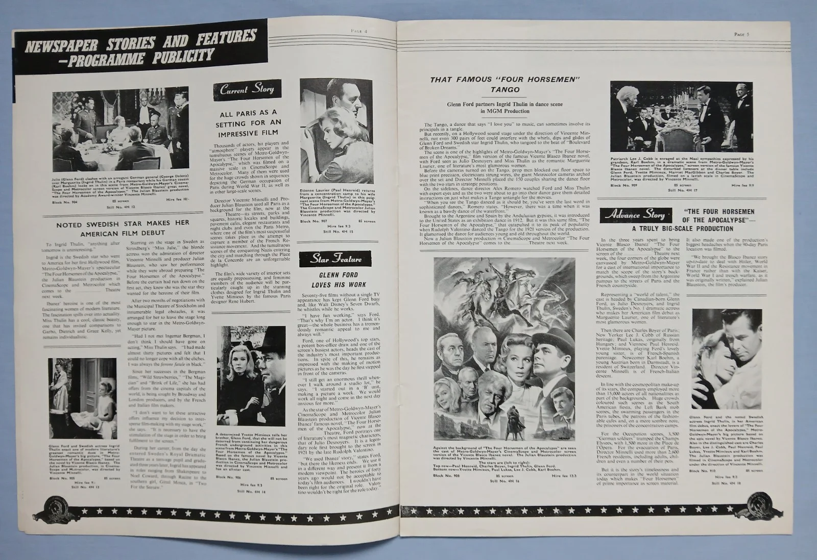 THE FOUR HORSEMEN OF THE APOCALYPSE (1962) rare original UK Campaign Press Book, изображение 3