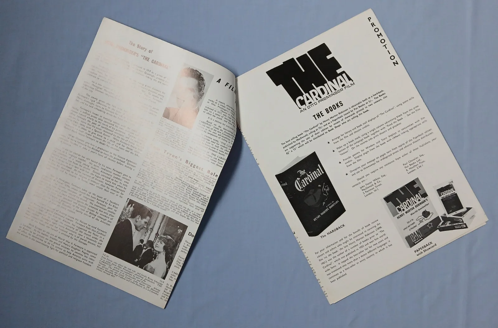 THE CARDINAL (1963) rare original UK Exhibitors Campaign Press Book, image 3