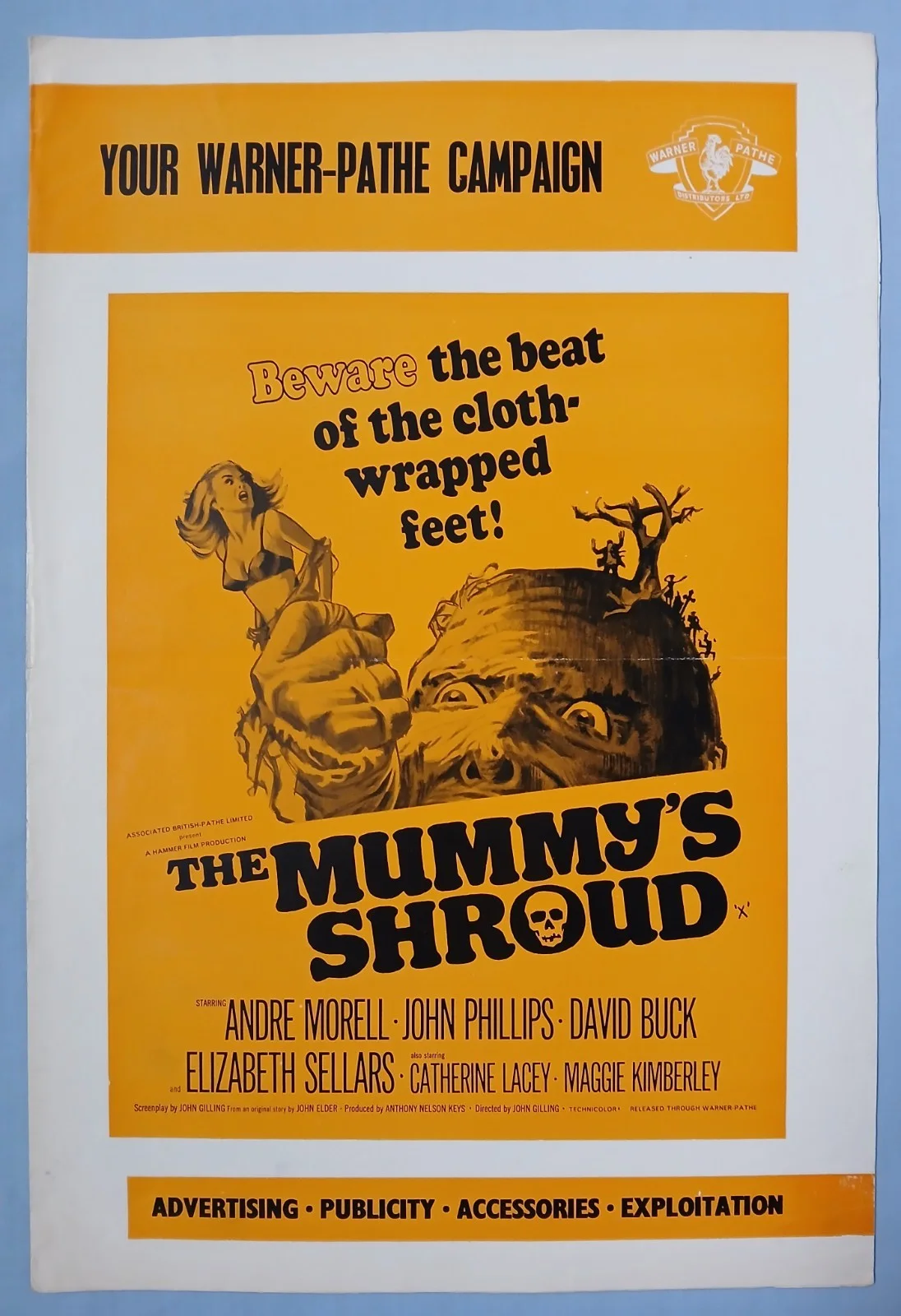 THE MUMMY'S SHROUD (1967) original UK Campaign Press Book - Hammer Horror, image 2