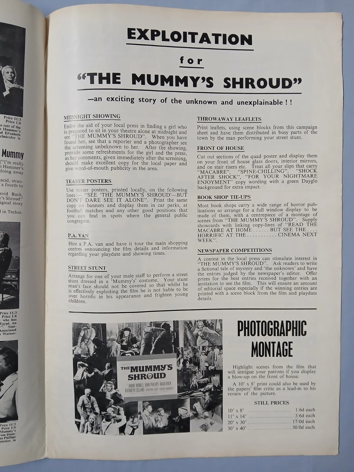THE MUMMY'S SHROUD (1967) original UK Campaign Press Book - Hammer Horror, image 5