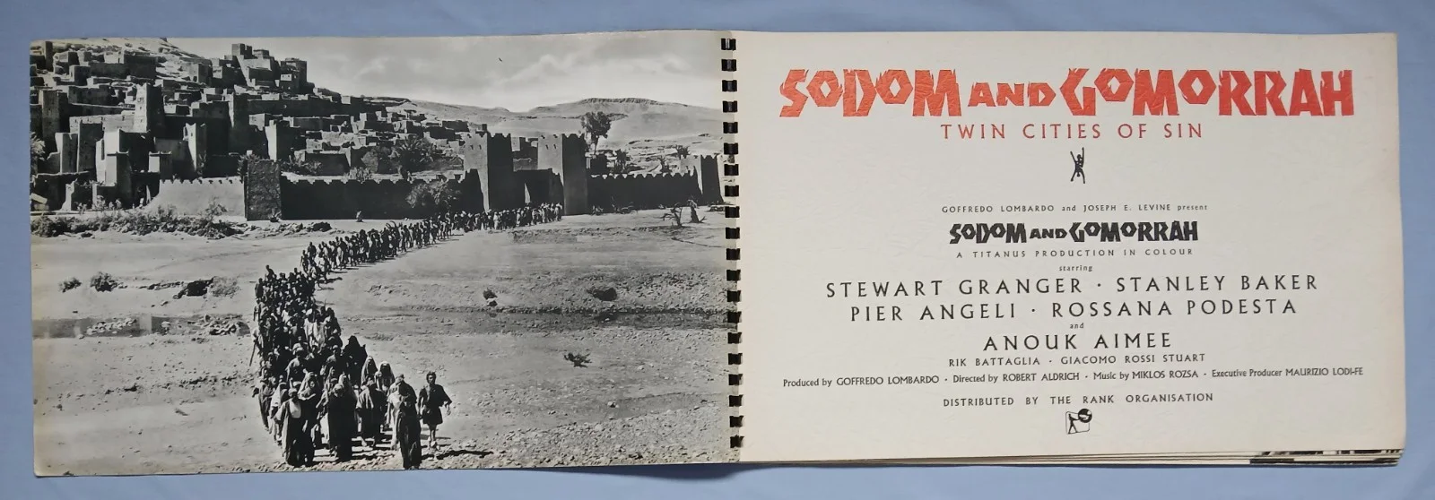 SODOM AND GOMORRAH (1962) rare original spiral-bound souvenir program book, image 2