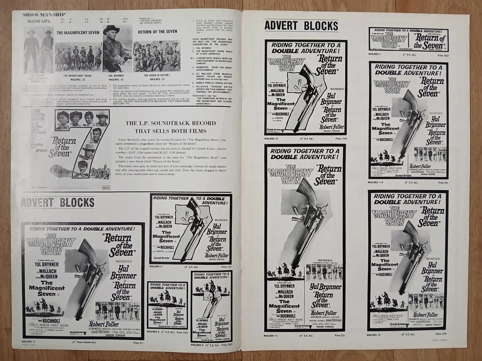 RETURN OF THE SEVEN (1966) rare original UK Campaign Press Book - Yul Brynner, image 2