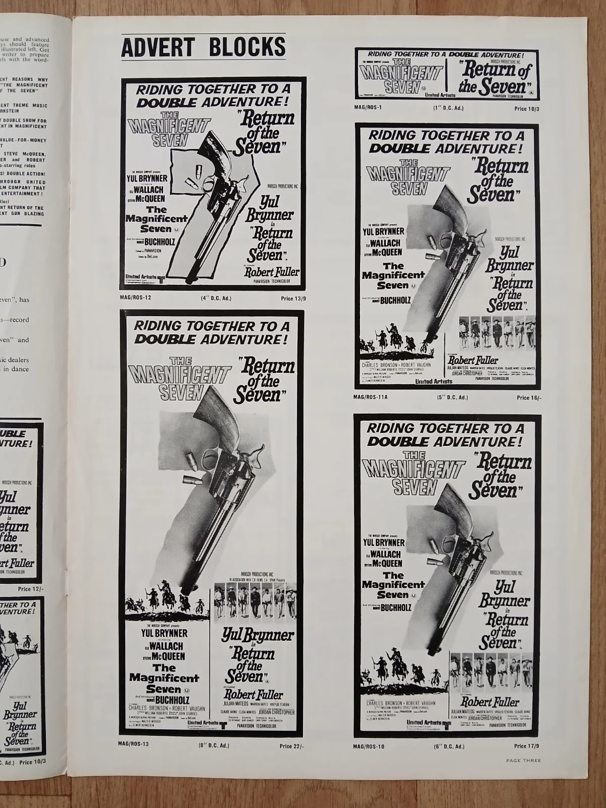 RETURN OF THE SEVEN (1966) rare original UK Campaign Press Book - Yul Brynner, image 4