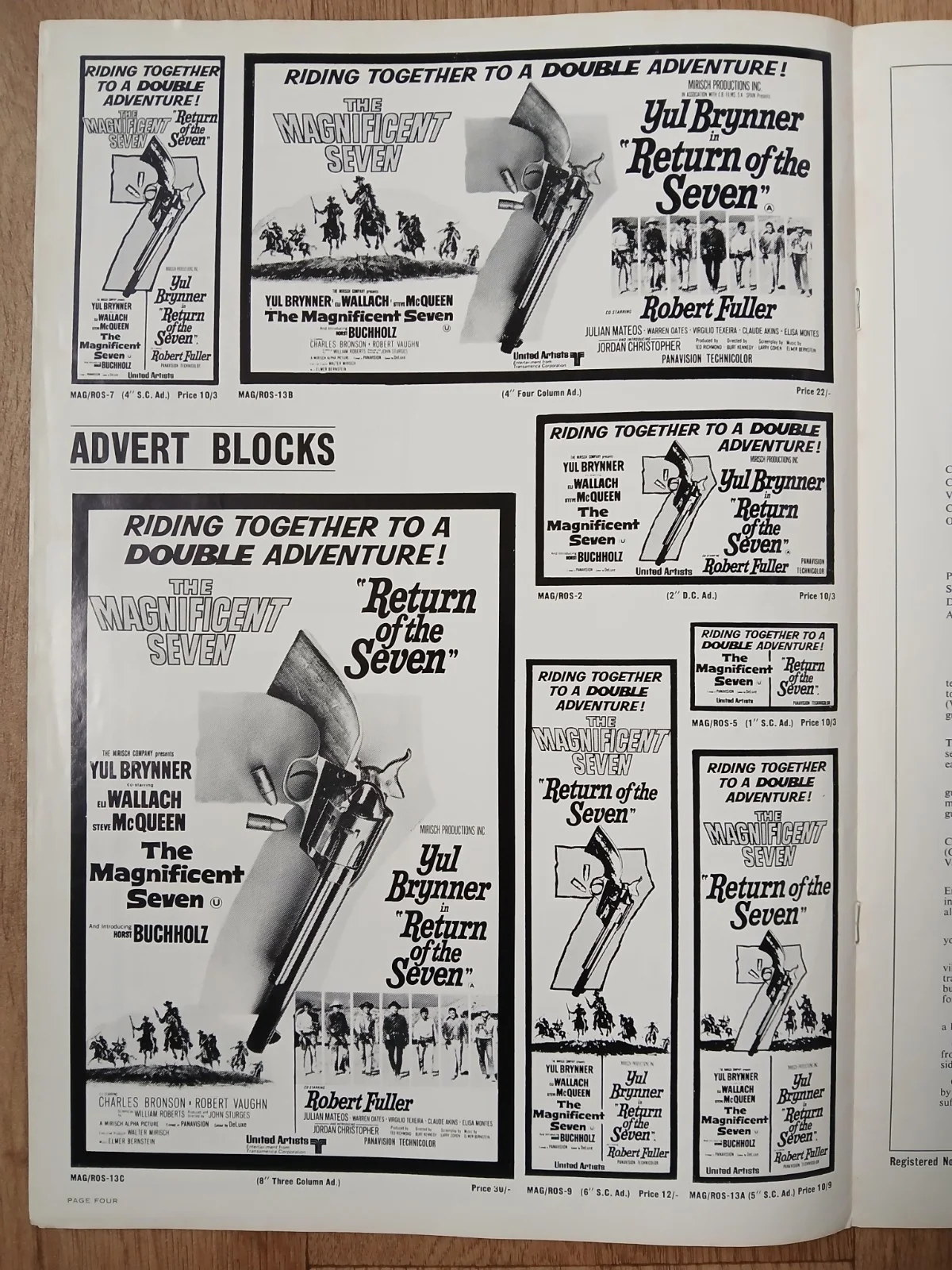 RETURN OF THE SEVEN (1966) rare original UK Campaign Press Book - Yul Brynner, image 5