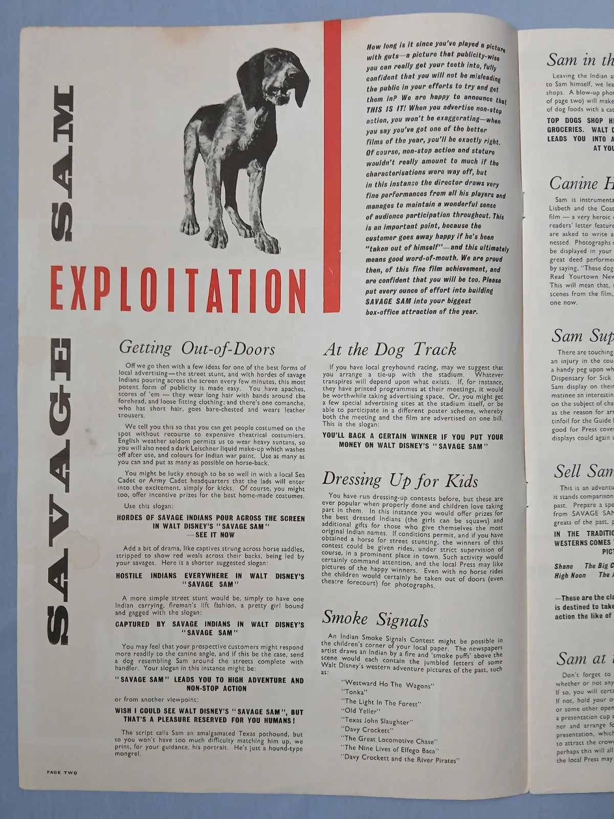 SAVAGE SAM (1963) rare original UK Exhibitors Campaign Press Book, изображение 4