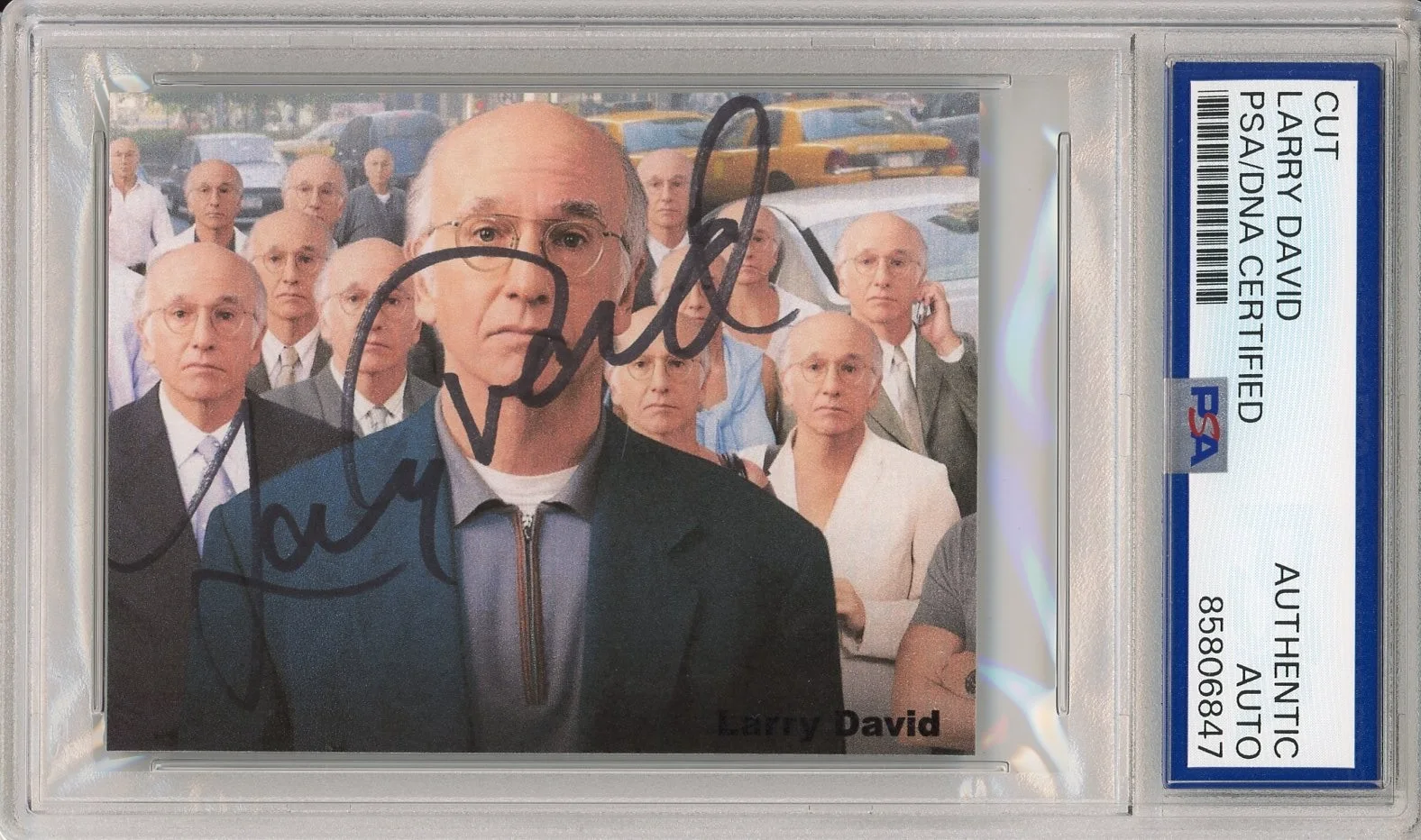 Larry David — SIGNED Larry David Curb Your Enthusiasm Photo Picture Cut PSA DNA COA AUTOGRAPH